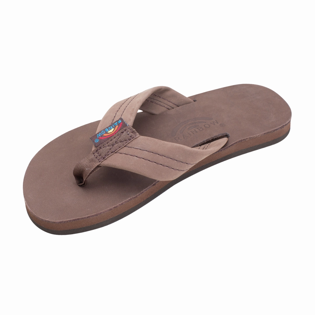 Sea Aqua slim fit RAINBOW 101LTS00K/EXPR PREMIER LEATHER YTH'S (Medium) Expresso Leather Narrow Strap Sandals