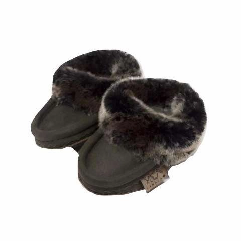 Infant & Children's Suede Leather Moccasins - Brown Conchas Slippers