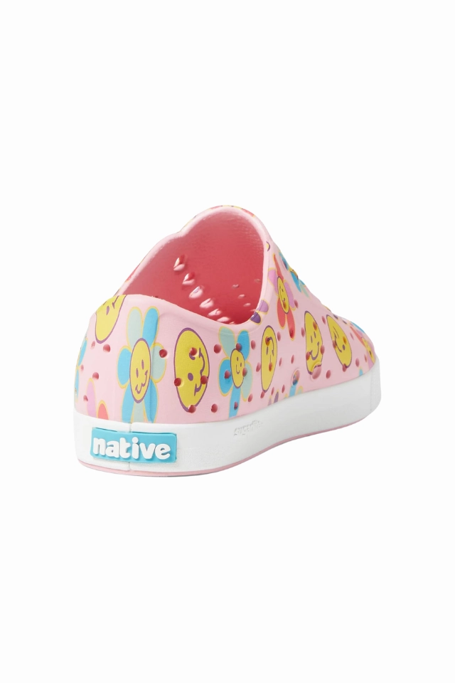 Best Slip Tennis Shoes Native Jefferson Sugarlite Print Youth - Princess Pink/Shell White/Haze Sunpetal