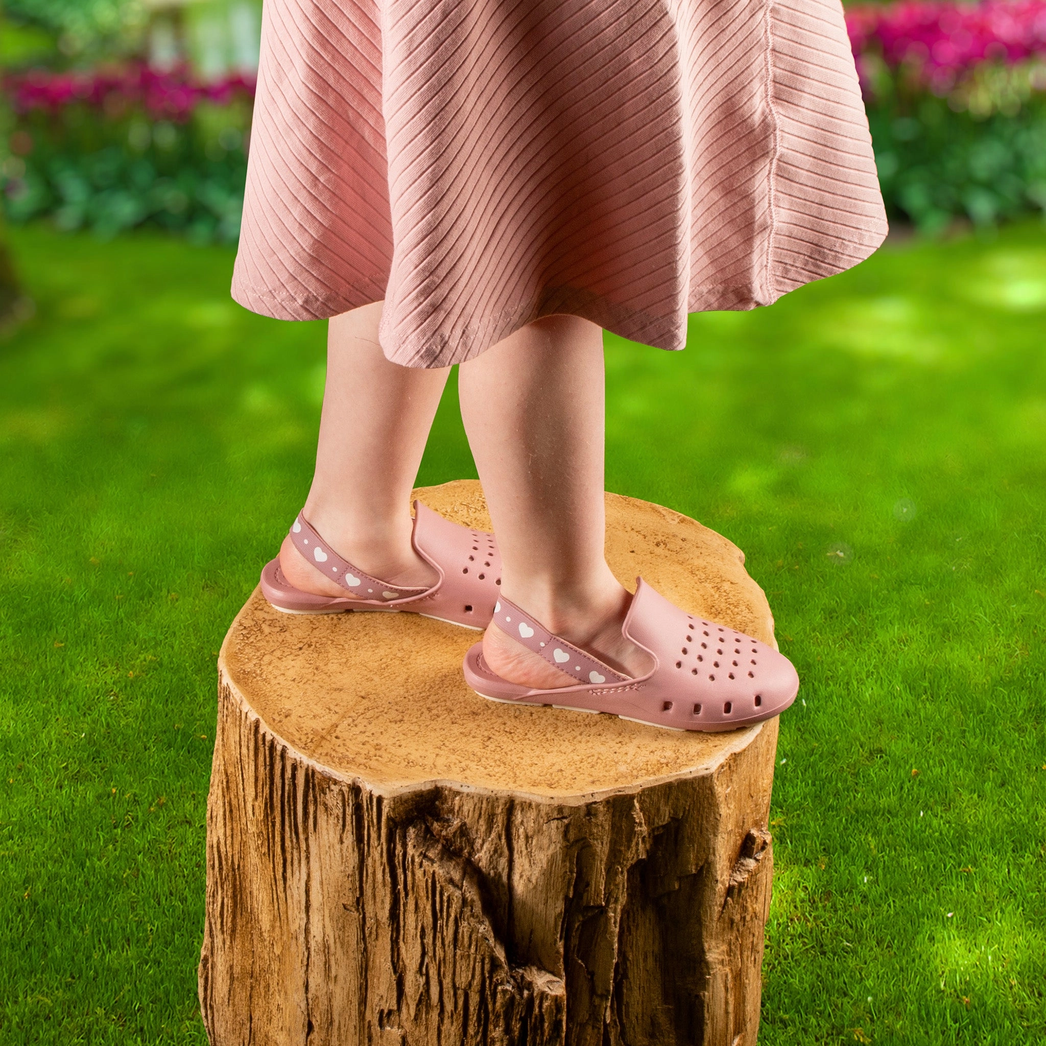 MAUVE HEART MULE SLINGERS <br><span style="font-size: 8px; font-weight: normal;"> Pink Water Shoes | Soft as a girls jelly shoe Kill Bill Shoes Asics