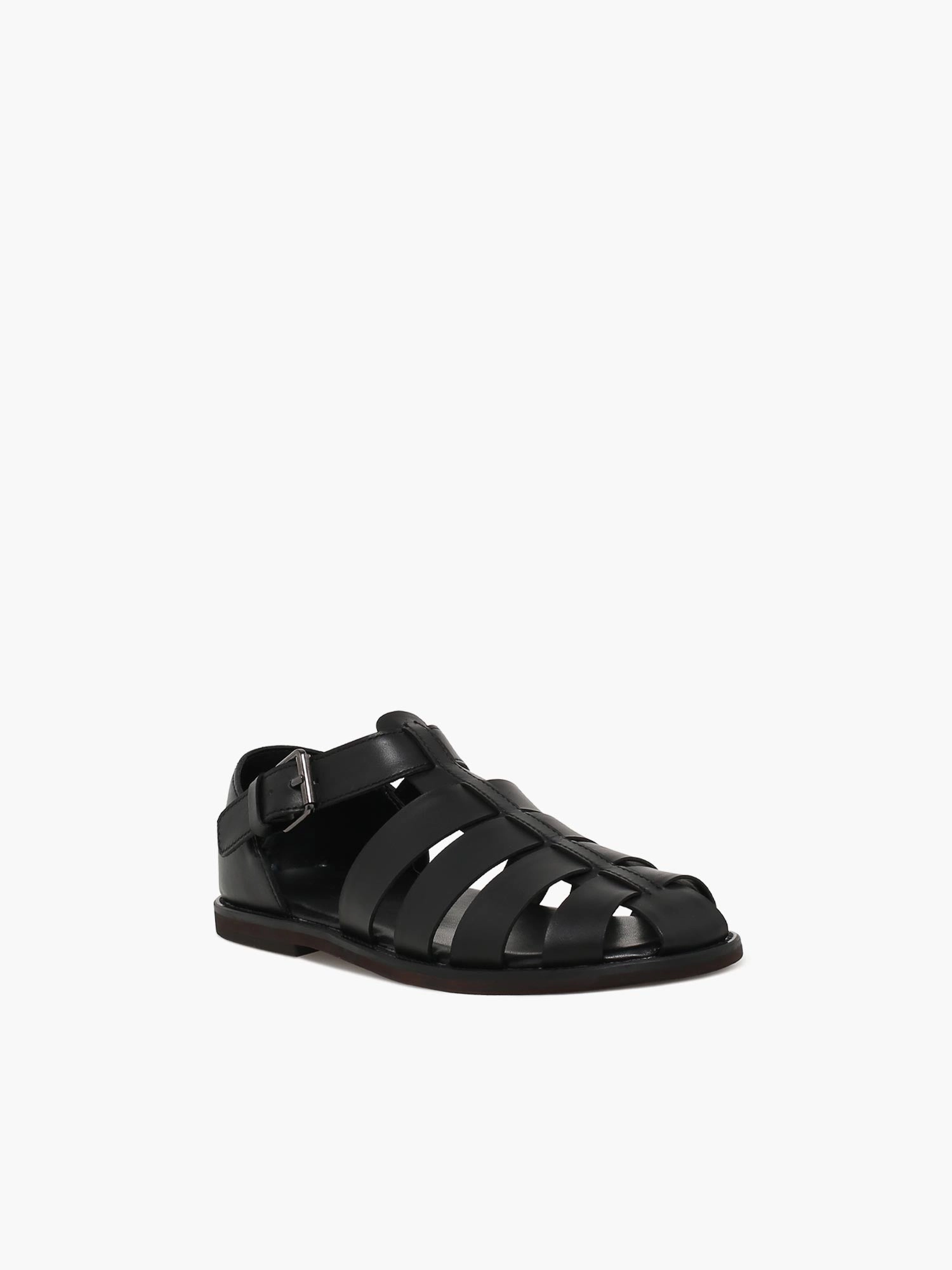 Finn Black Burshed Calf Nassau Sandals
