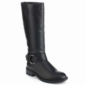 Black Riding Ankle Strap Knee-high Women's Vegan Boots Lauren Ralph Rain Boots