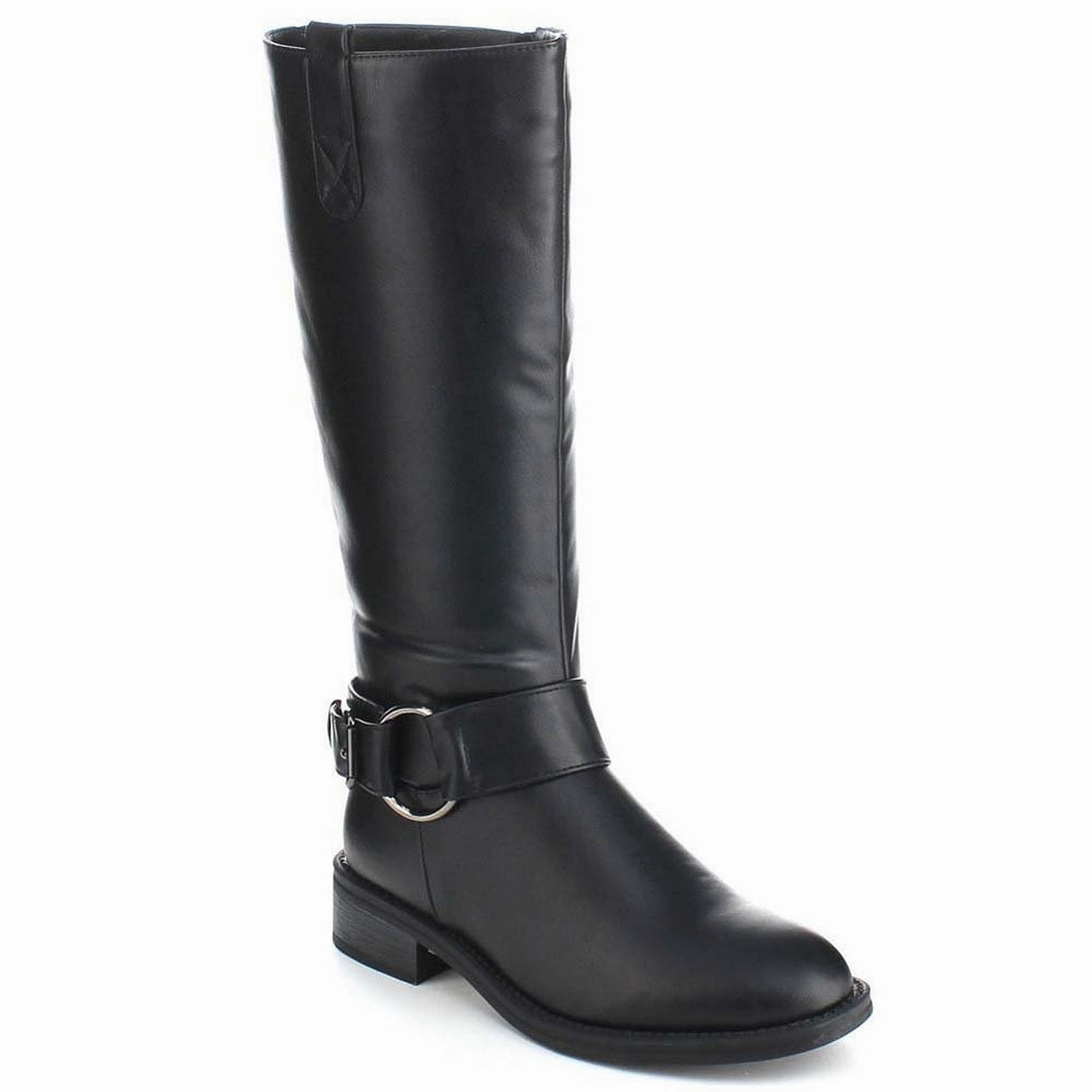 Cat And Jack Rain Boots Black Riding Ankle Strap Knee-high Women's Vegan Boots