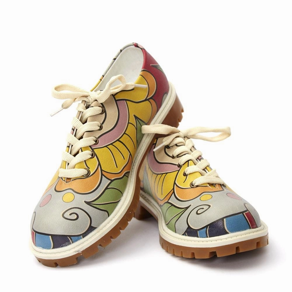 Flowers Oxford Shoes TMK6513 Leather Upper