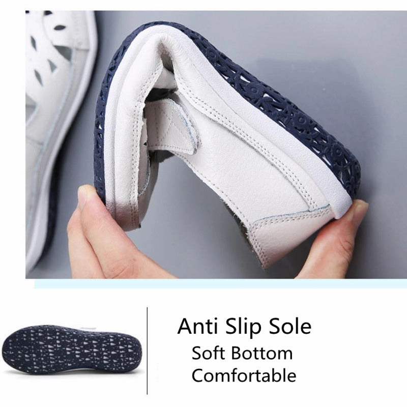 Flat Shoes Made In Italy Plus Size Eu42 Women Sandals Split Leather Summer Shoes Woman Gladiator Style Sandal Soft Bottom Whi