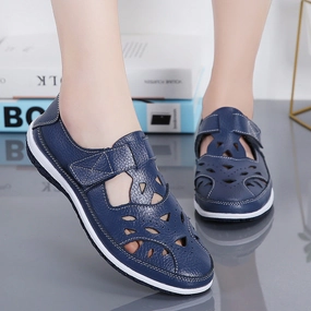 Plus Size Eu42 Women Sandals Split Leather Summer Shoes Woman Gladiator Style Sandal Soft Bottom Whi Insole Flat Shoes