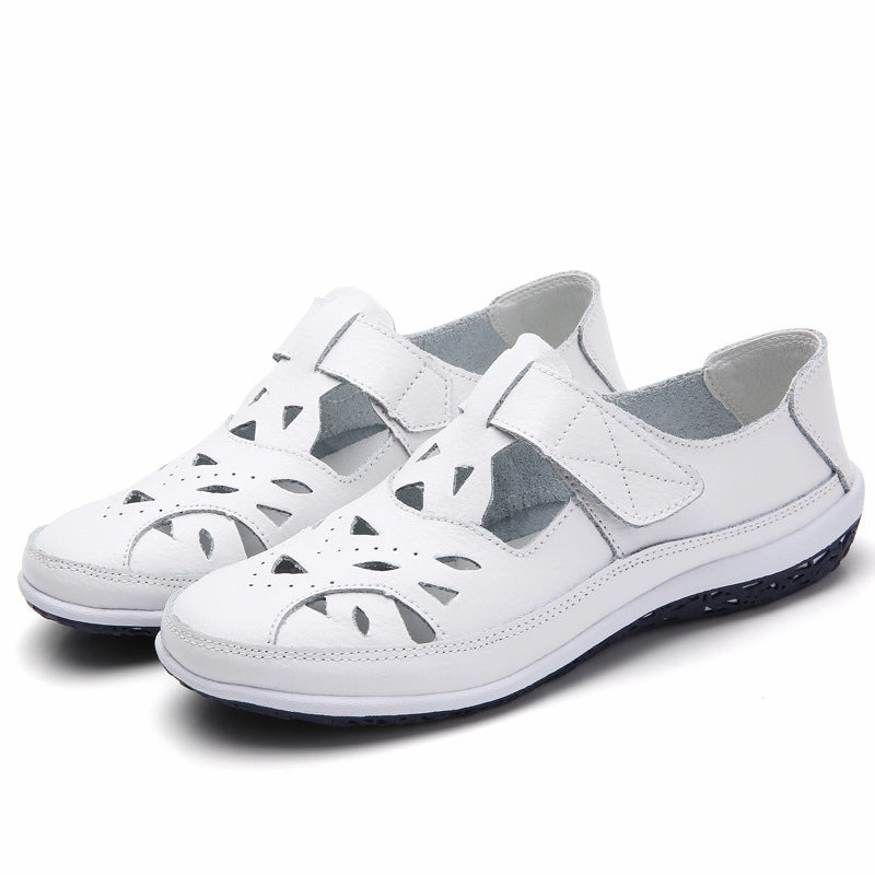 Plus Size Eu42 Women Sandals Split Leather Summer Shoes Woman Gladiator Style Sandal Soft Bottom Whi Best Shoes For Narrow Flat Feet