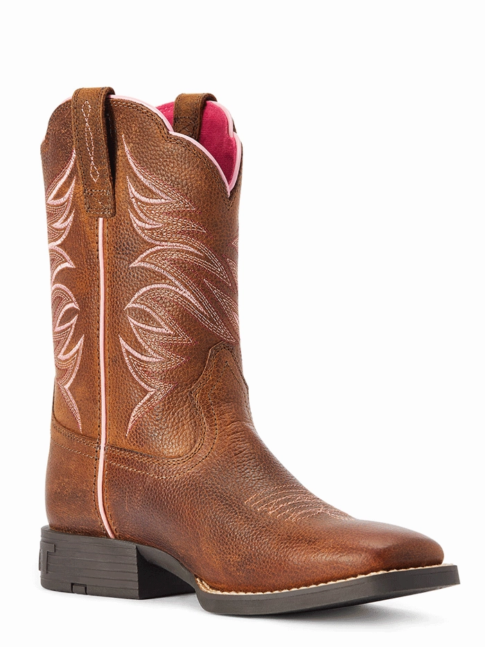 Lace Cowboy Boots Ariat 10042413 Kids Firecatcher Western Boot Rowdy Brown