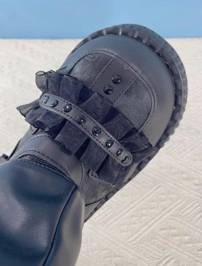 JIALINNA PUNKY STYLE WIDE-CALF KNEE-HIGH CHUNKY SOLE BOOTS Vans Tactical Boots