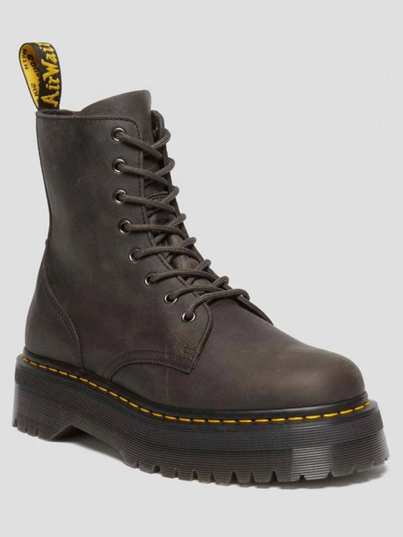 Steel Toed Cowboy Boots Jadon Burnished Waxy Pull Up Charcoal Grey Boots