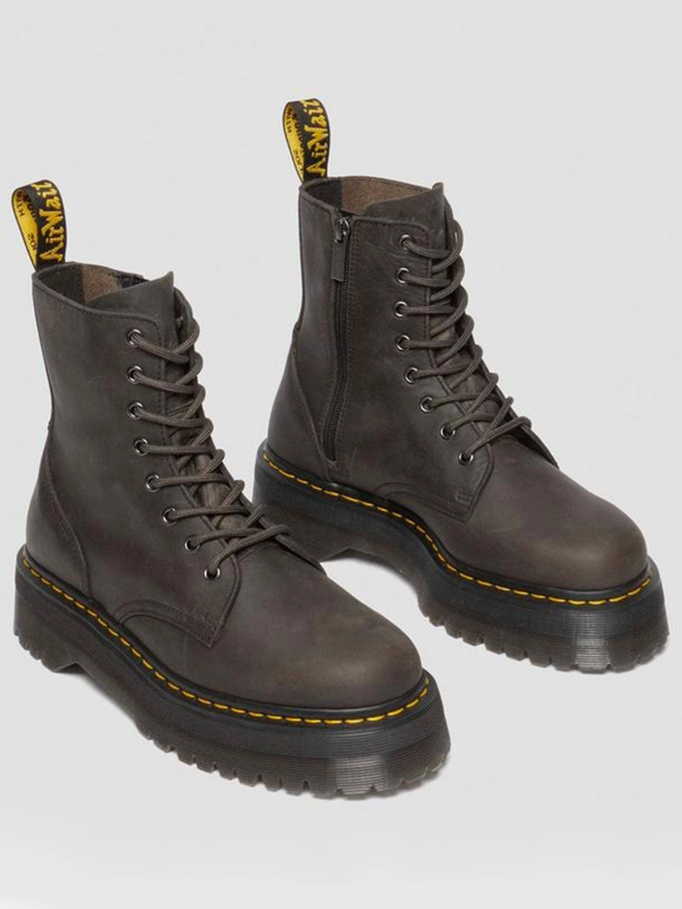 Jadon Burnished Waxy Pull Up Charcoal Grey Boots Dirty Boots Augusta