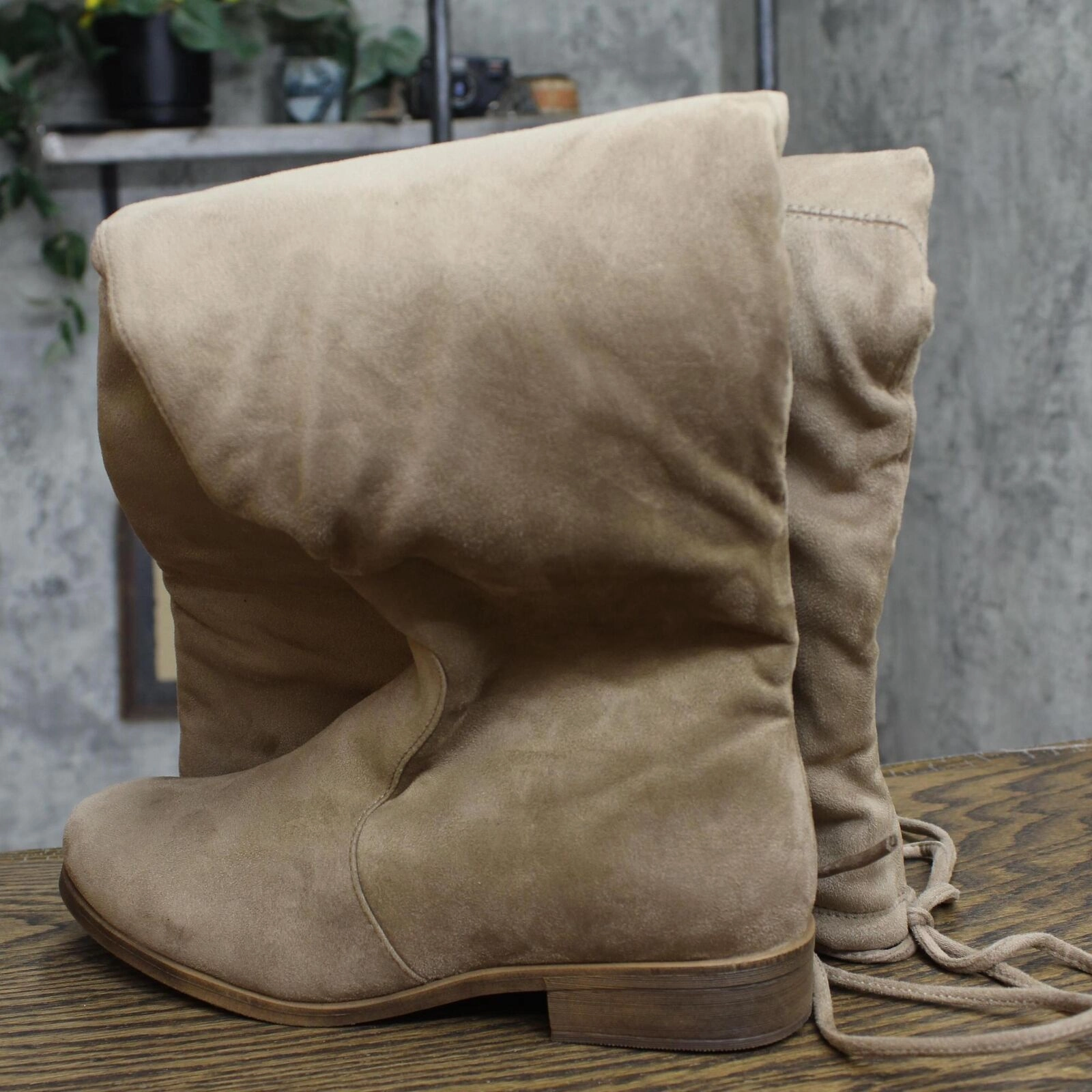 Journee Collection Womens Wide Calf Mount Boot MOUNT-TAU Taupe Brown 9M-WC Plarform Boots