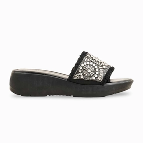Black Formal Slipper For Ladies PU0577 Comfort Slide 2