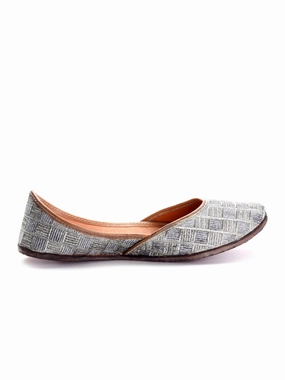 Delco Leather Zari Formals Jutis Diy Flat Shoes