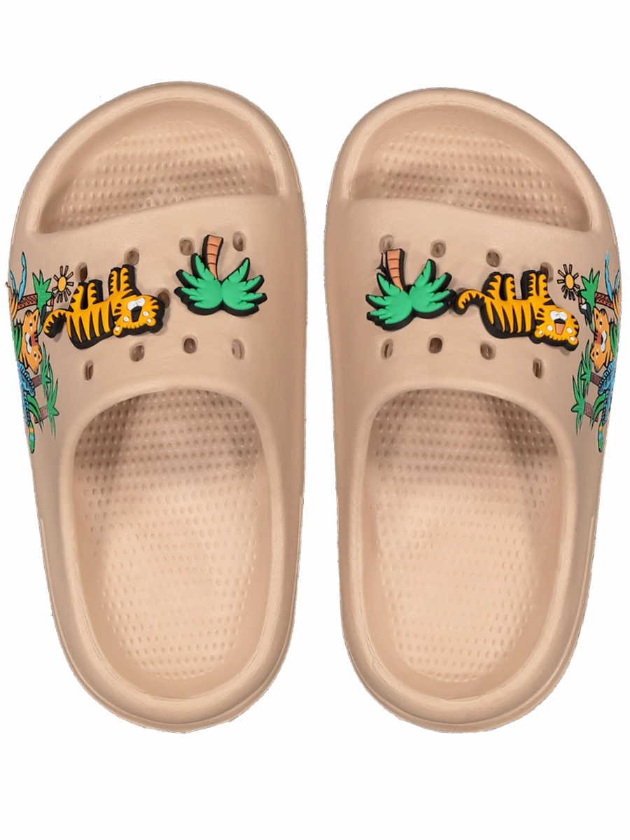 Sandals Jamaica Vacation Jungle Print Moulded Slide Sandals