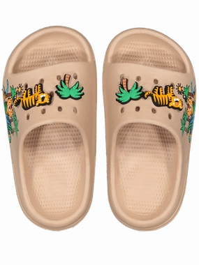 Jungle Print Moulded Slide Sandals Sandals Leather