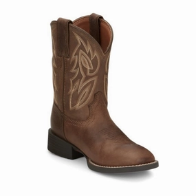 Juntin Kid's Canter Junior Dusky Square Toe Western Boot - JK7510 Knee High Flat Boots