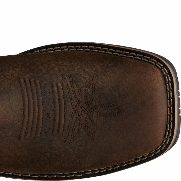 Justin Boots Men's 11" Fireman Distressed Brown Waterproof Work Boots Steel Toe Water Resistant Work Boots