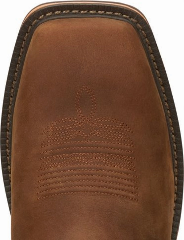 Ultra Light Work Boots Justin Men's 11" Resistor Rustic Square Nano Composite Toe Waterproof Work Boot