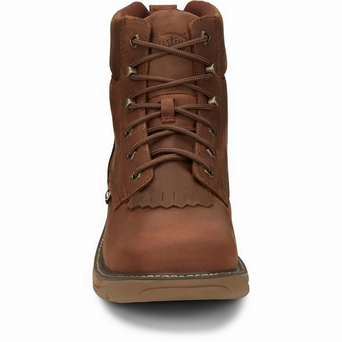 Most Expensive NULL Justin Men's 6" Waterproof Rush Round Toe Lacer Work Boots