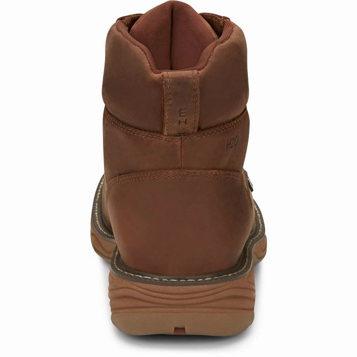 Work Boots Chelsea Justin Men's 6" Waterproof Rush Round Toe Lacer Work Boots