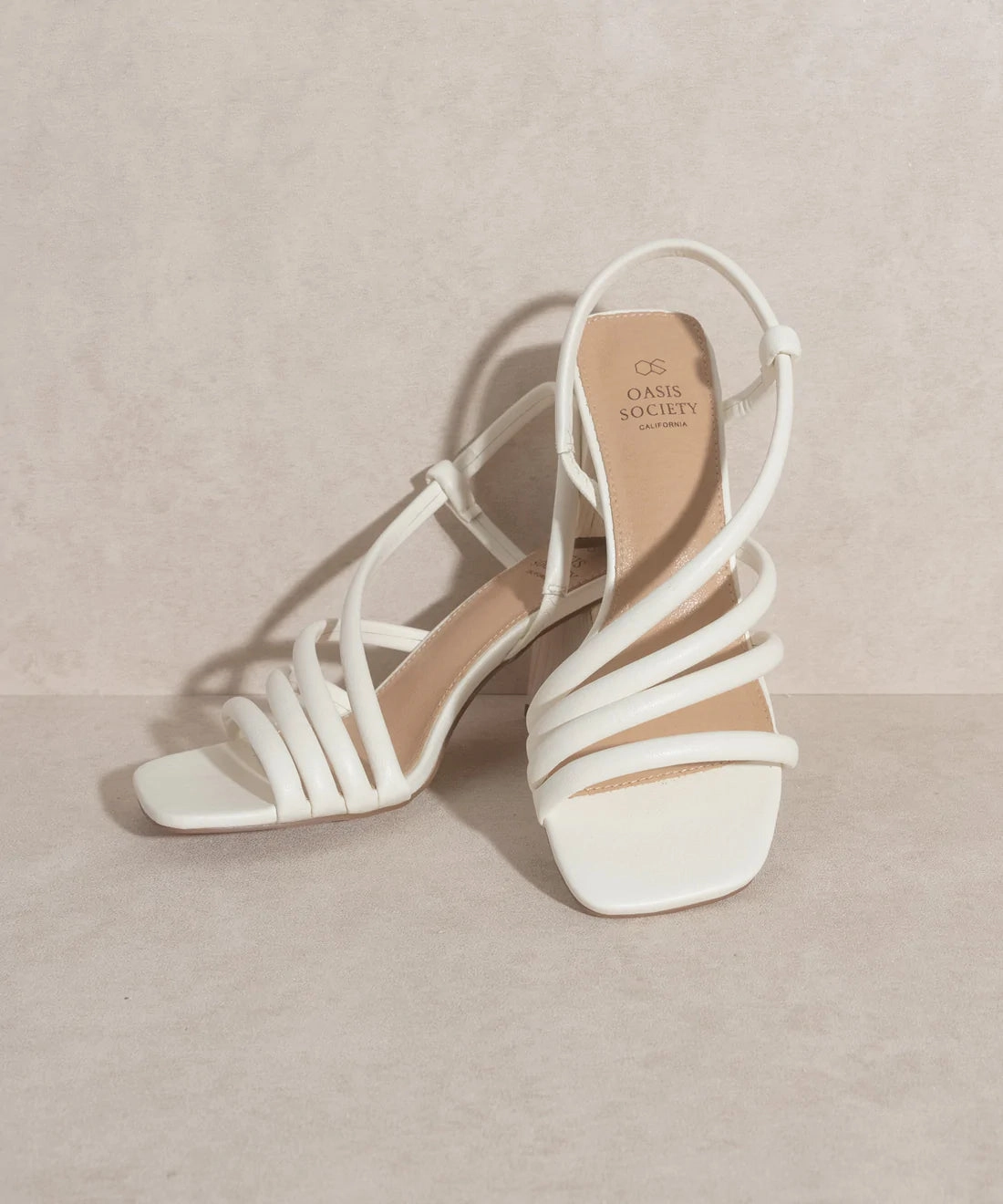 Kaitlyn Wooden Heel Sandal in White Personalized Adidas Golf Shoes
