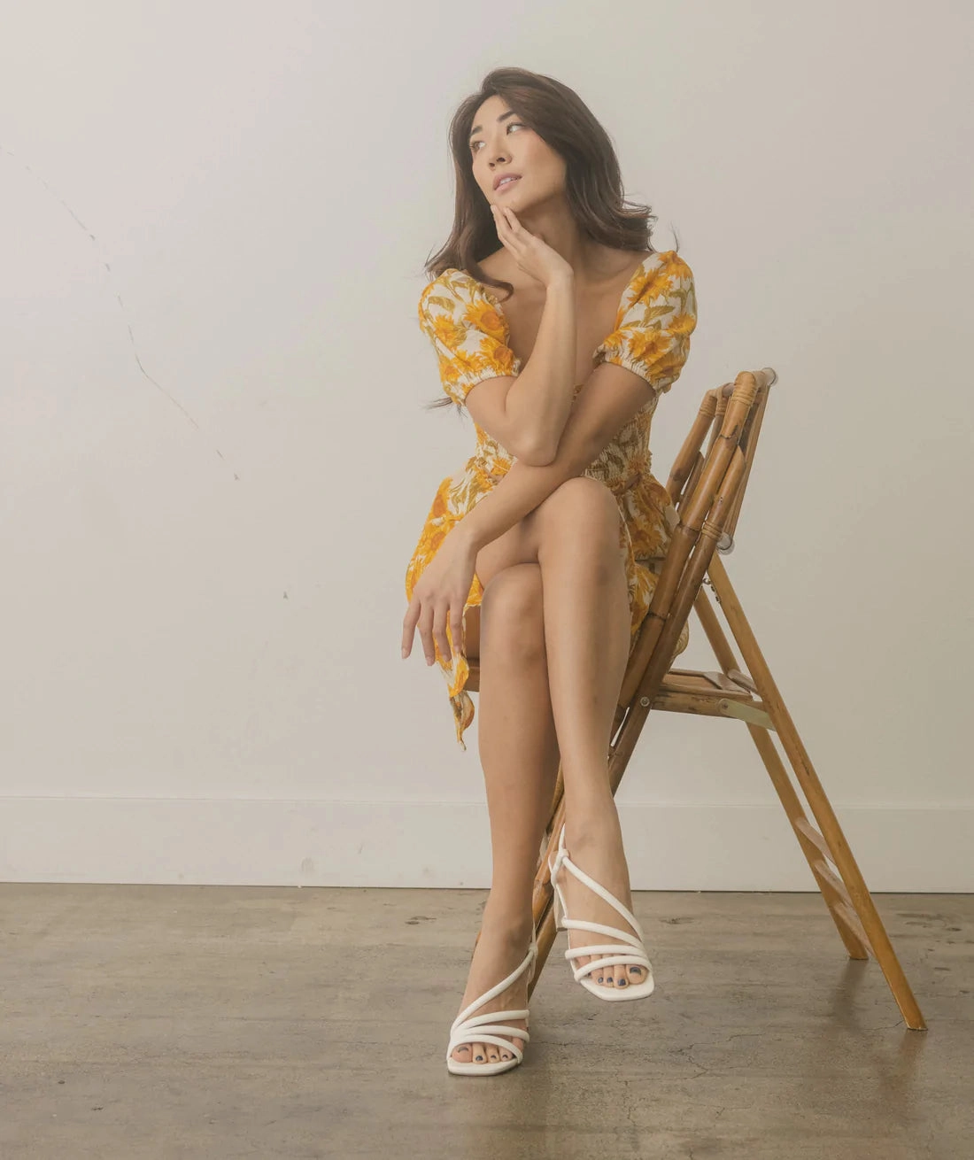 Golden Shoes Adidas Kaitlyn Wooden Heel Sandal in White