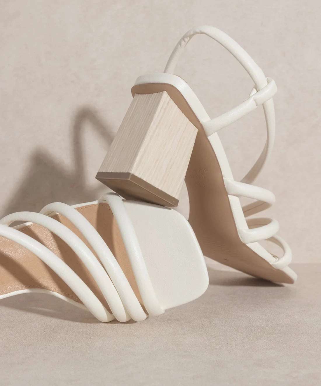 Beckenbauer Shoes Adidas Kaitlyn Wooden Heel Sandal in White
