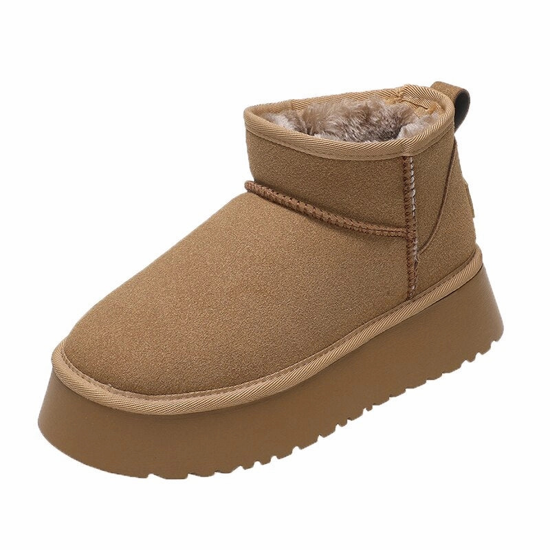 Lacrosse Snow King Boots kamames Ankle Snow Boots Women Winter 2022 New Brand Fur Short Plush Warm Flats Slippers Platform Shoes Flip Flops Suede Boots