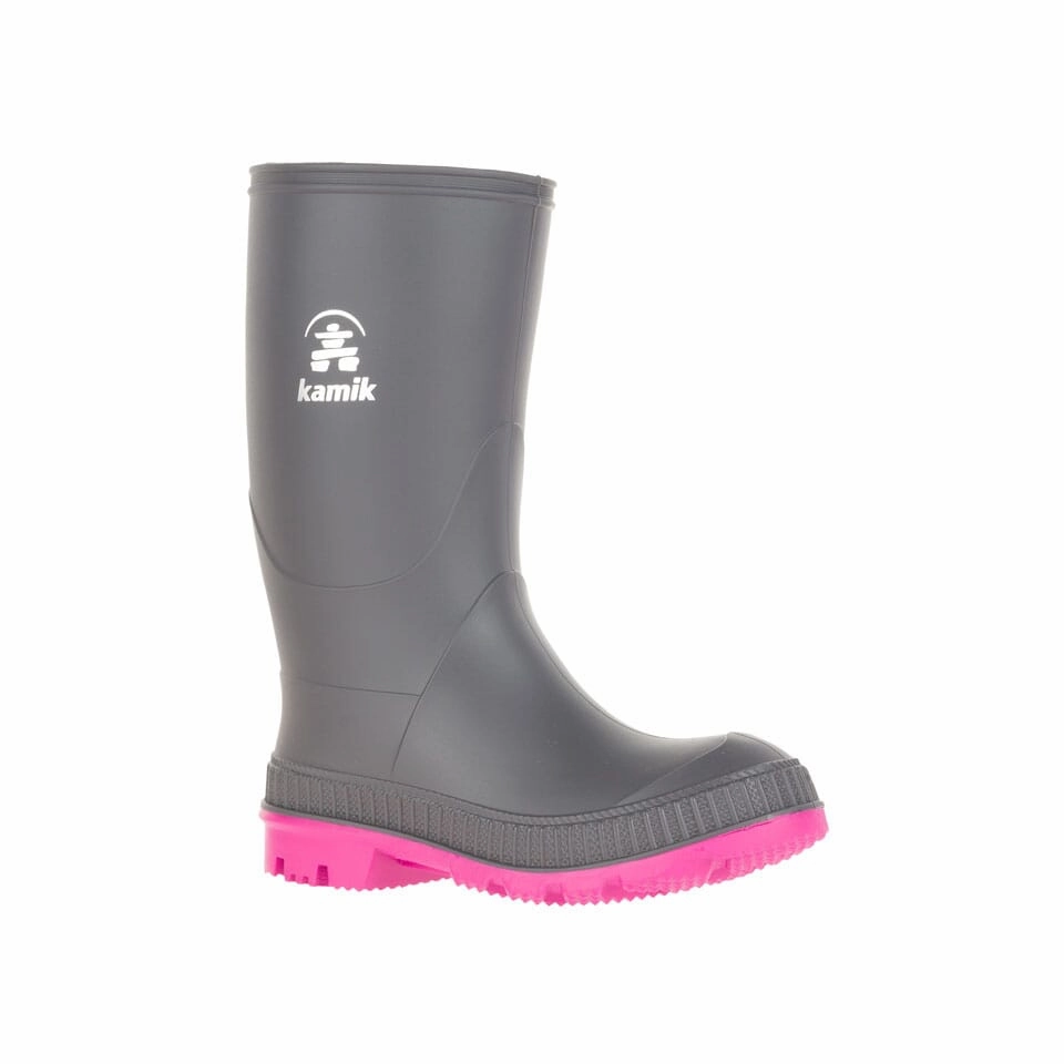 Kamik Charcoal/Magenta Stomp Toddler Rain Boot Water Resistant Snow Boots