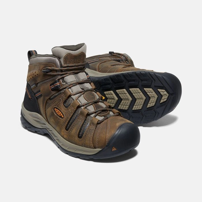 Good Snow Work Boots KEEN Utility Men's 6.5" Flint II Waterproof Mid Round Soft Toe Work Boot