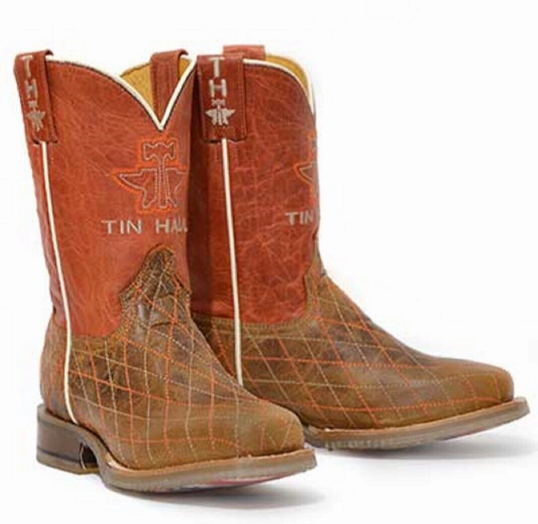 Origin Boots Kids' Tin Haul 'Crossed' Cowboy Boots w/ Bald Eagle Sole