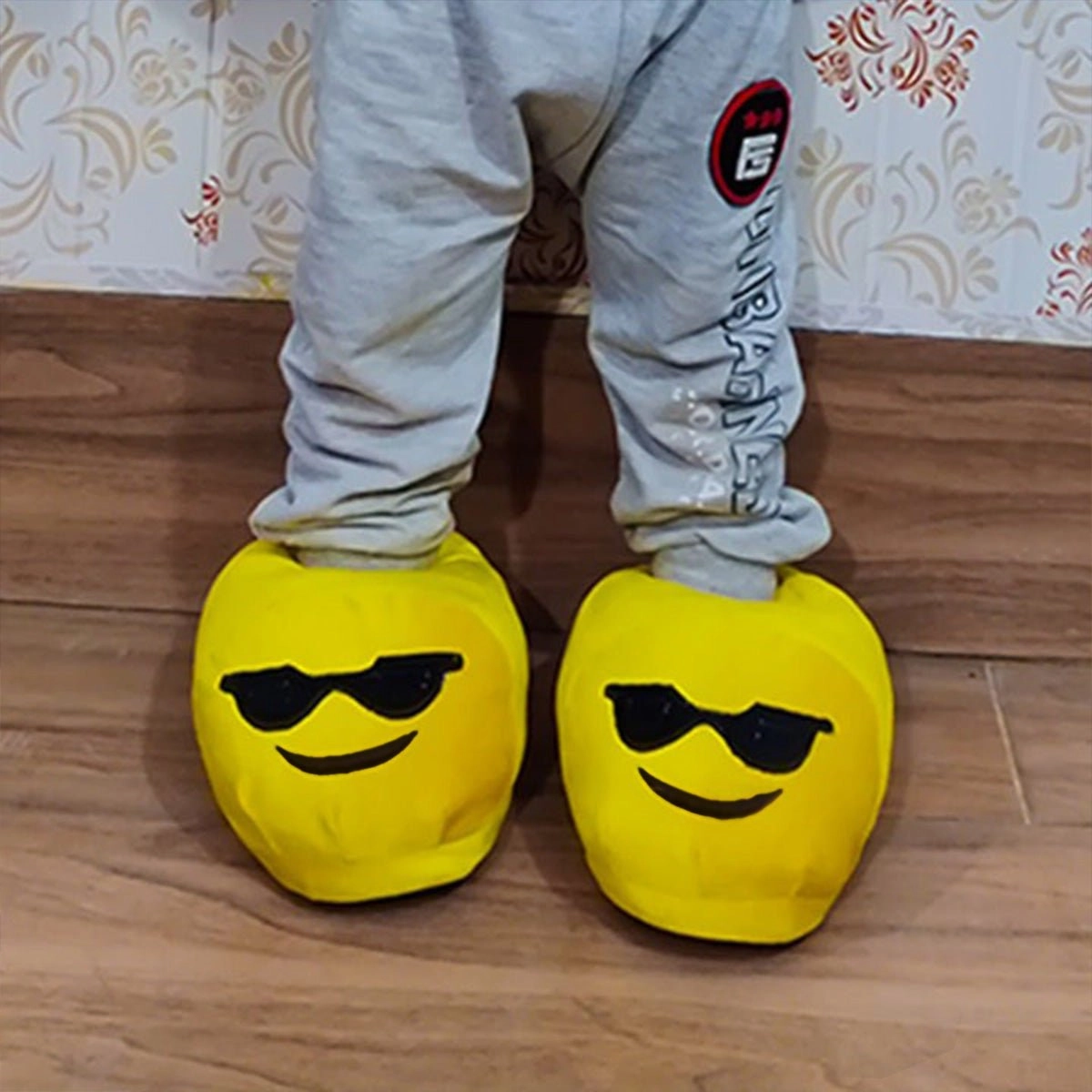 Foot Locker Asics Running Shoes Kids Cool Shade Emoji Slippers Warm & Comfortable