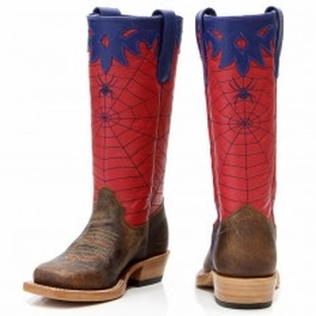 Kids cowboy Boots - Olathe Red Spider Square Toe OK42 Tony Lama Ostrich Boots