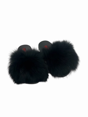 Vrst Slides Kids faux fur slides black