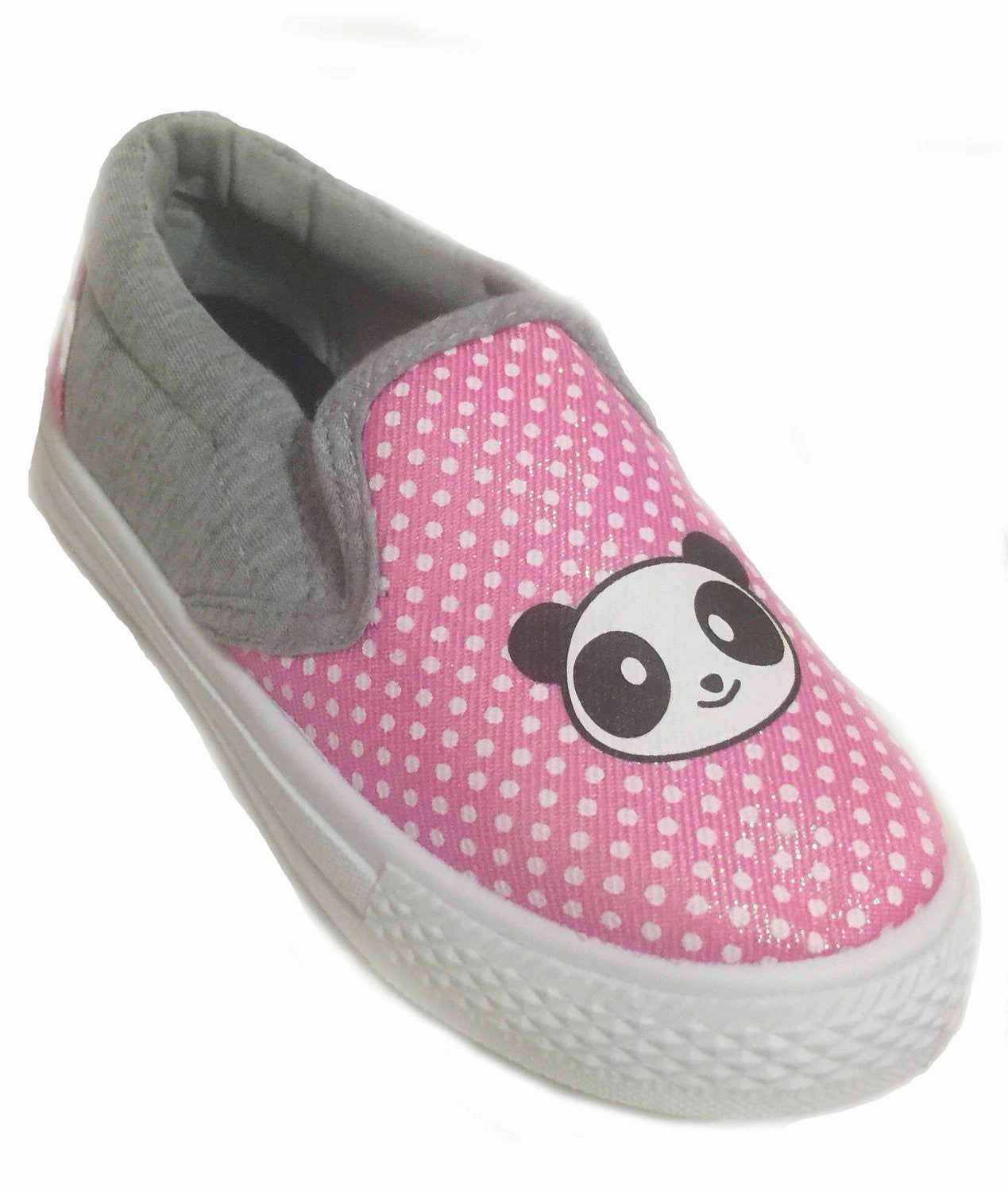 Kids Pink Polka Dot Panda Cartoon Slip On Girls Sneakers Jalen Adidas Shoes
