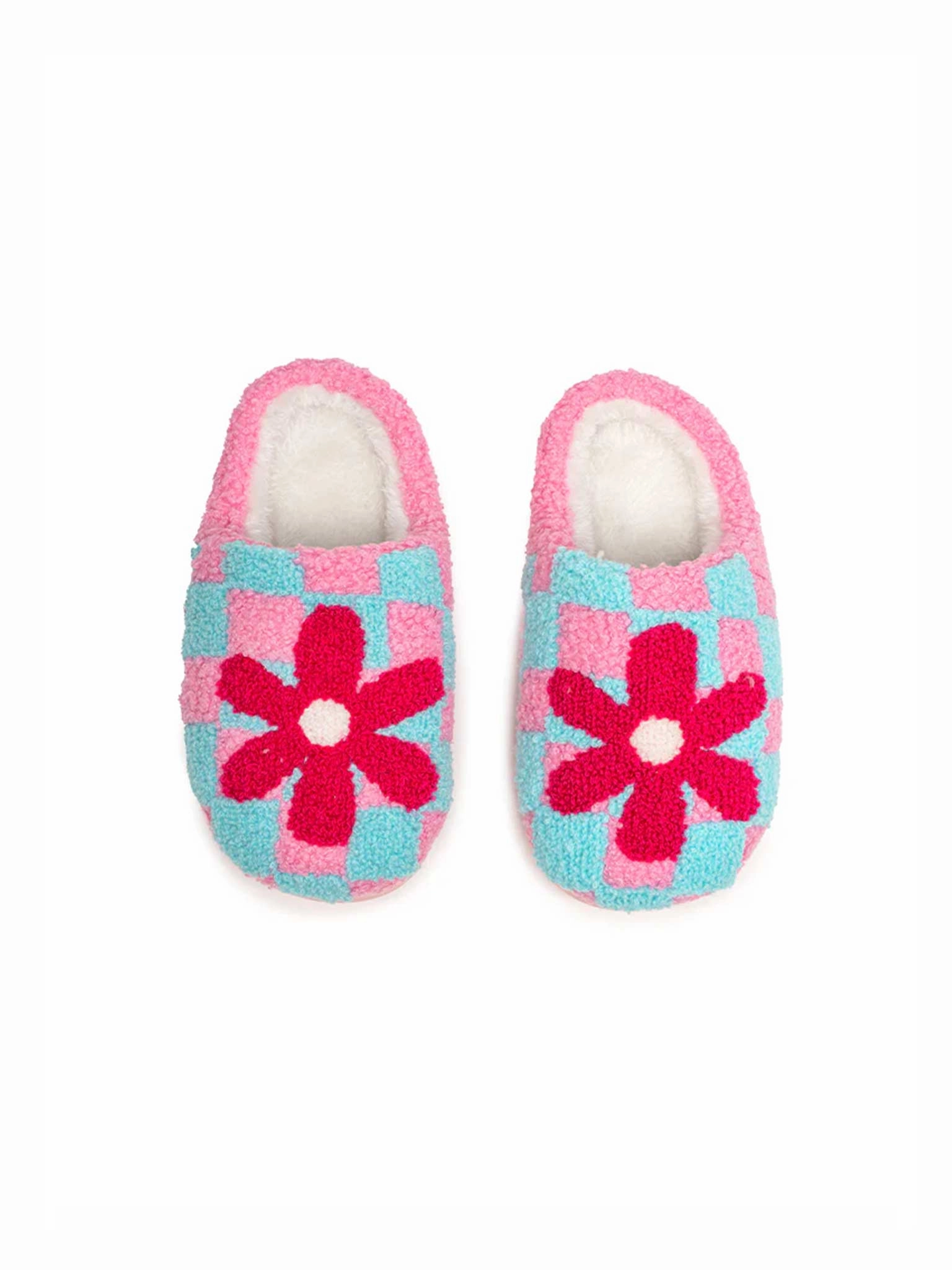 Kids Retro Flowers Slippers Bamboo Slides