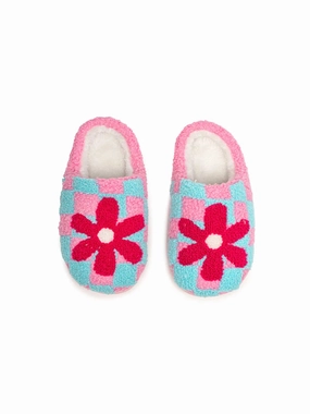 Kids Retro Flowers Slippers Jason Voorhees Slippers