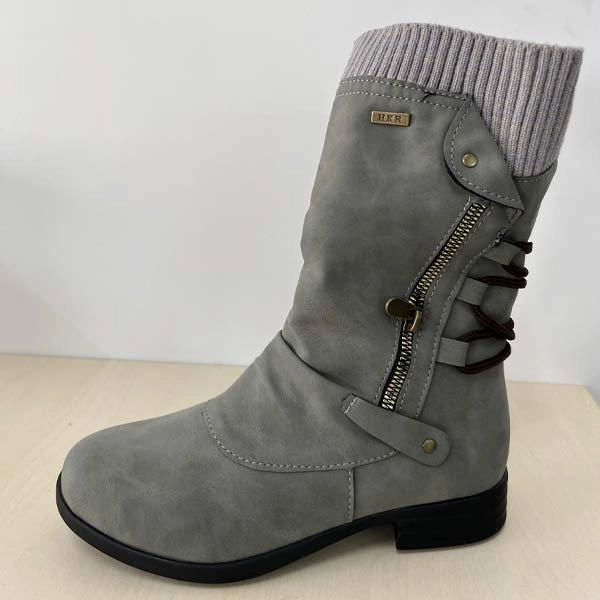 Sambas Shoes Adidas Women's Round Toe Low Shaft Chunky Heel Martin Boots 07344819C