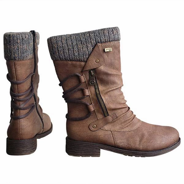 Adidas Best Skate Shoes Women's Round Toe Low Shaft Chunky Heel Martin Boots 07344819C