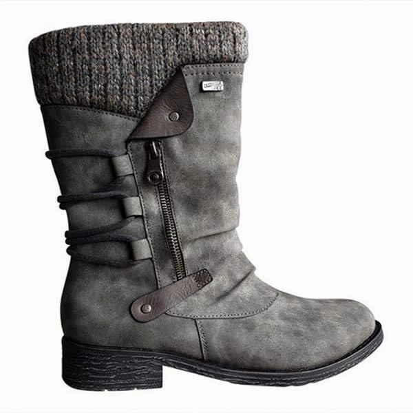 Forum Mid Shoes Adidas Women's Round Toe Low Shaft Chunky Heel Martin Boots 07344819C