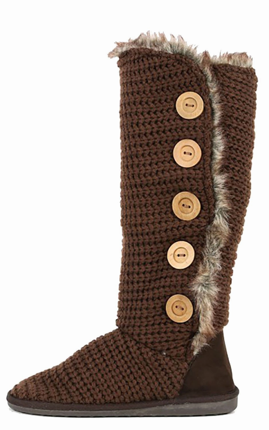 Knit Sweater Fur Cuff Button Slouchy Knee High Boot Brown Adidas Tennis Shoes Ubersonic