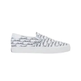 Soft Sole LACOSTE 7-43CMA0050147 JUMP SERVE SLIP MN'S (Medium) White/Black Canvas Lifestyle Shoes