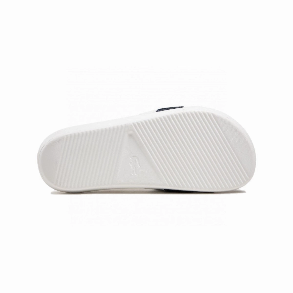 LACOSTE 7-41CMA0007042 CROCO SLIDE 319 MN'S (Medium) White/Navy Synthetic & Textile Slides Smooth ride Bounce Edge