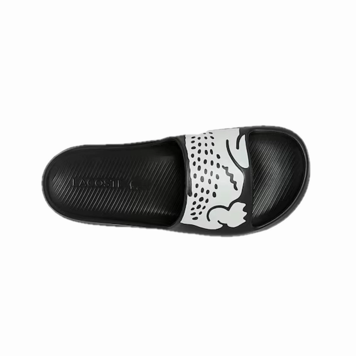 LACOSTE 7-41CMA0010312 CROCO 2.0 0721 2 MN'S (Medium) Black/White Synthetic Slides Hook And Loop forest hike