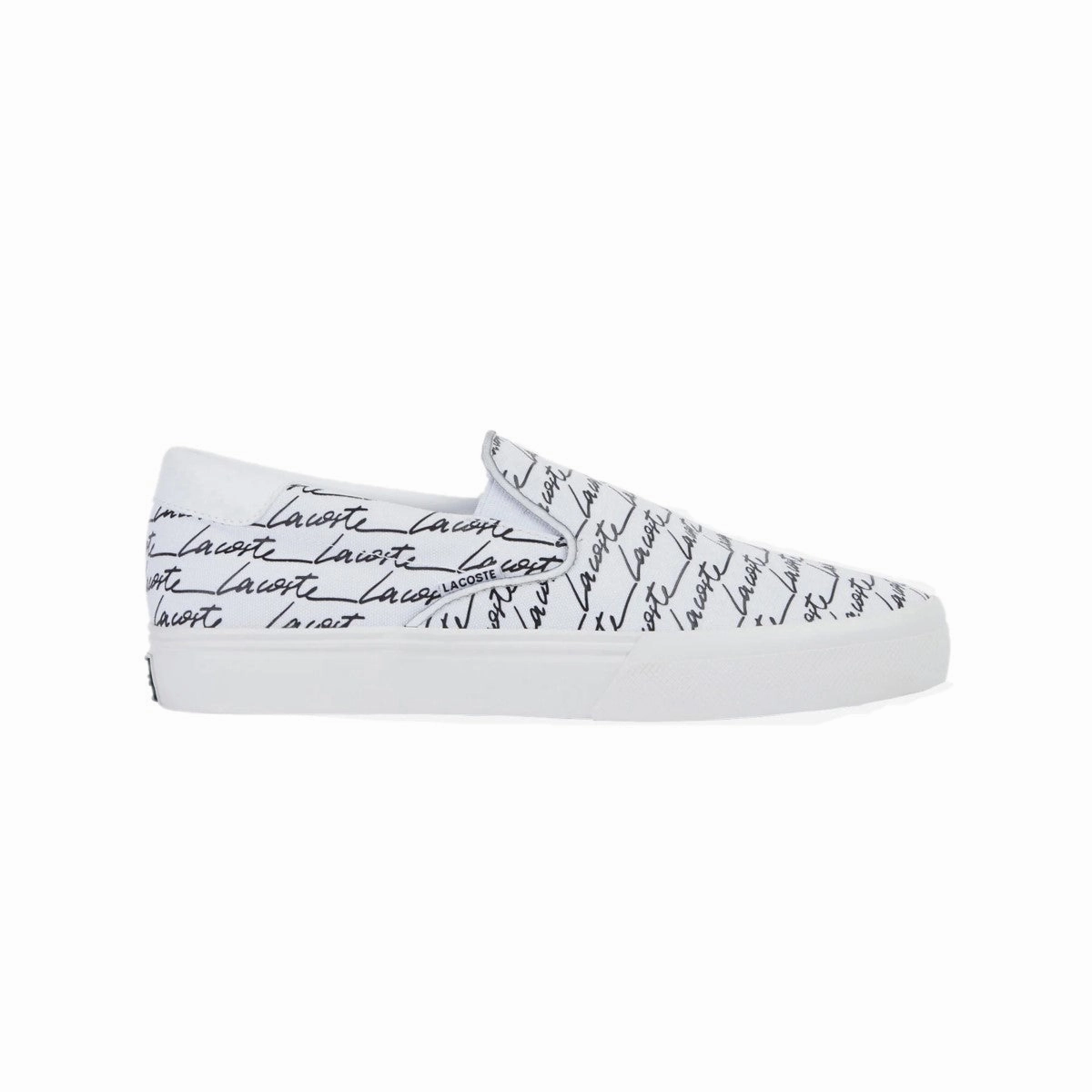 Soft Sole LACOSTE 7-43CMA0050147 JUMP SERVE SLIP MN'S (Medium) White/Black Canvas Lifestyle Shoes