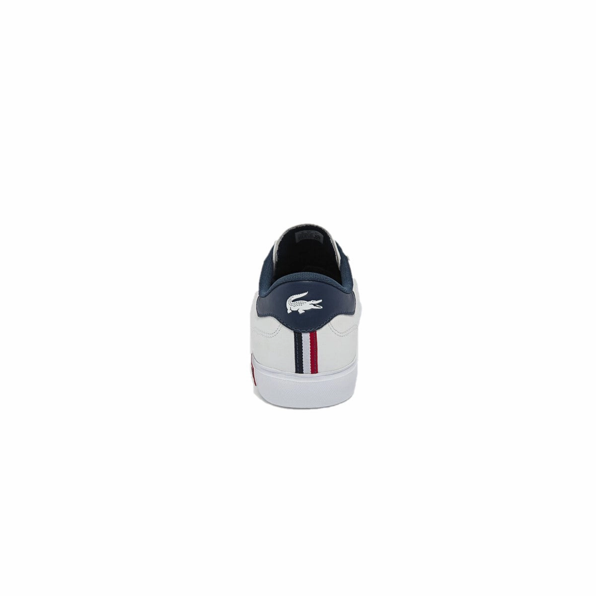 LACOSTE 7-43SMA0034407 POWERCOURT TRI 1SMA MN'S (Medium) White/Navy/Red Leather & Synthetic Lifestyle Shoes Easy Wear
