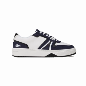 LACOSTE 7-45SMA0036042 L001 123 MN'S (Medium) White/Navy Leather & Synthetic Lifestyle Shoes Breathable Shoes Commuter Friendly
