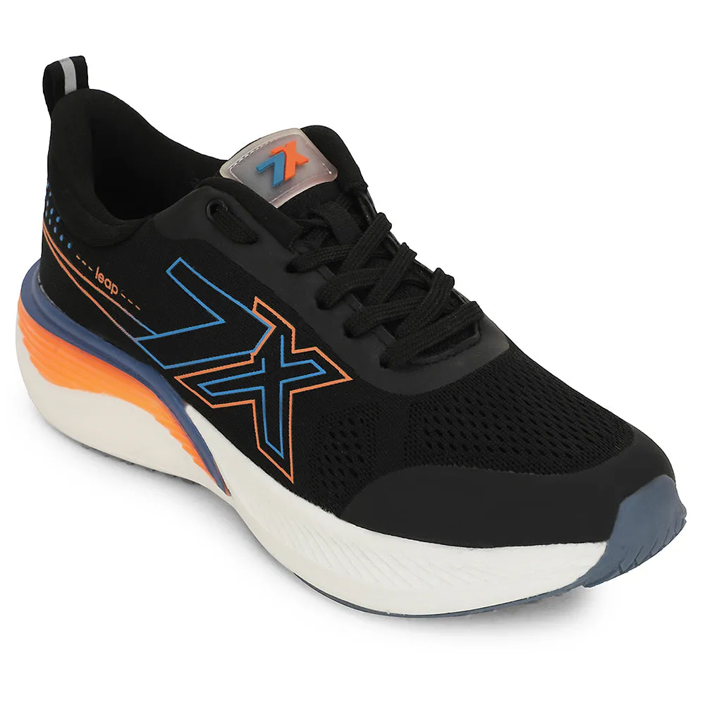 Leap7x Black Sports Lacing Running Shoes For Men ZEONEX-1 By Liberty Under Armour Slipspeed Training Shoes
