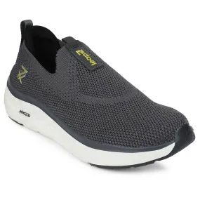 Leap7x Dark Grey Sports Non Lacing Walking Shoes For Men NITRUN-2 By Liberty Cross Trainer Vs Running Shoes